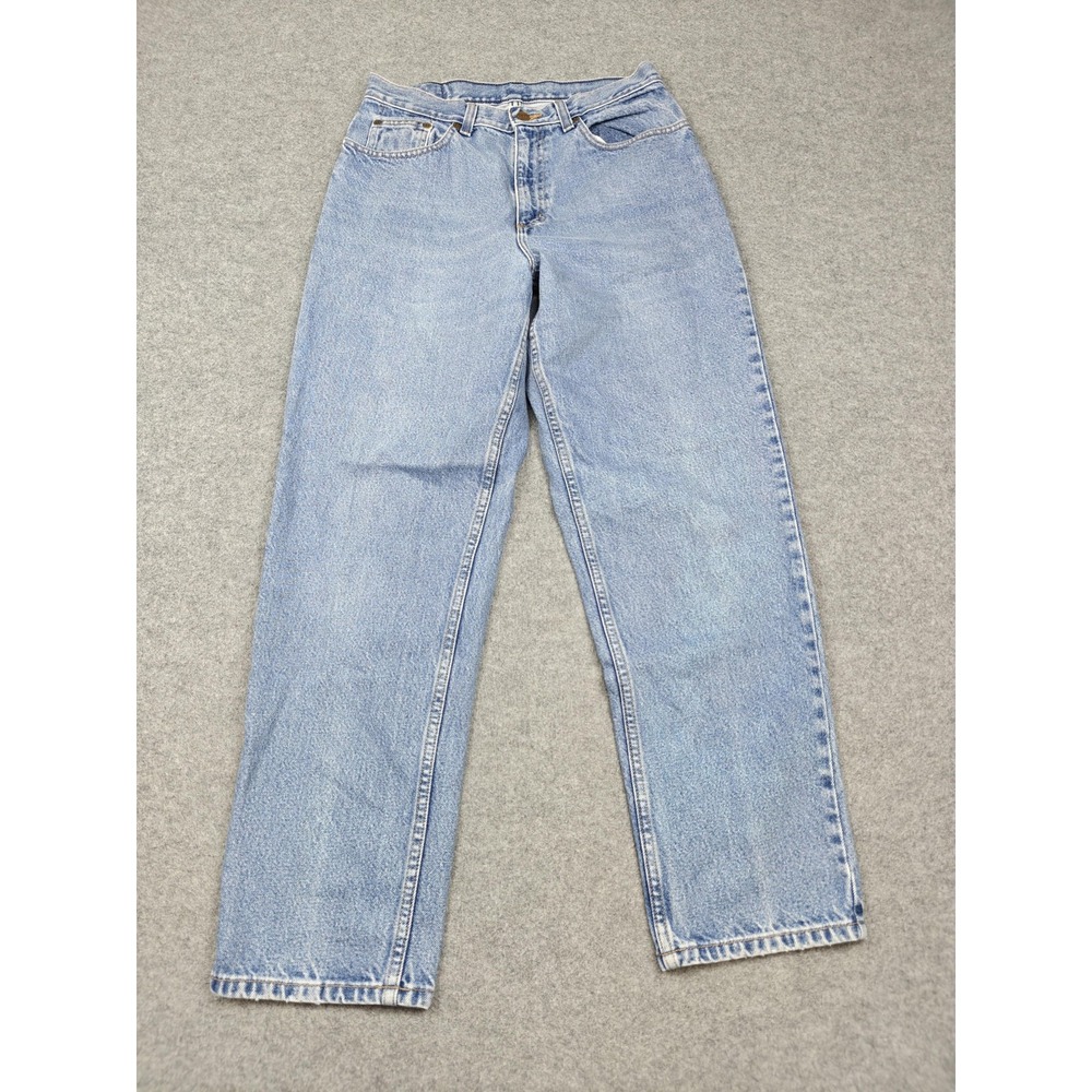 VTG L.L. Bean Double L Jeans Womens 12R Blue Light Wash Relaxed Straight Denim